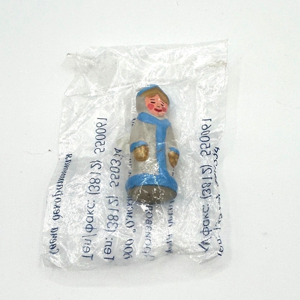 Omsk Candle Factory Russian Figure Decorative Candle Blue White Gold